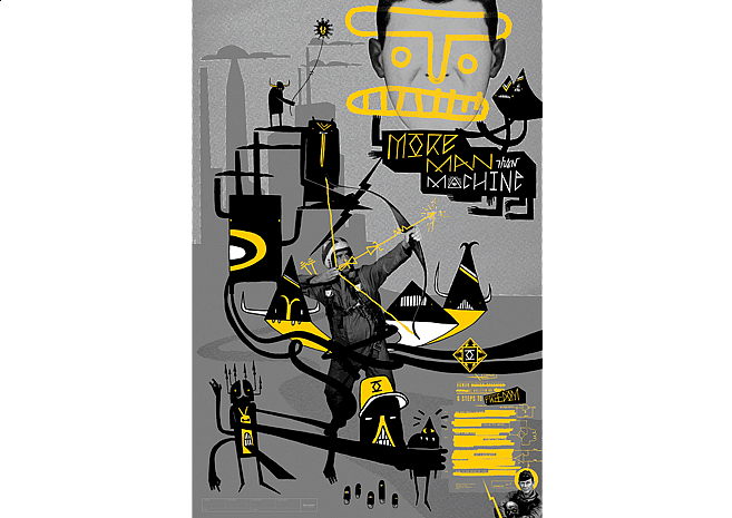 More Man Than Machine | Poster Design by M80 Design, Portland OR - Large