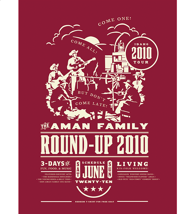 Round-Up | Music Poster Design by M80 Design, Portland OR - Large